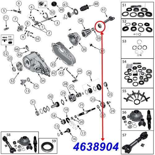Jeep Wrangler YJ Simmerring Ausgang hinten NP231 Verteilergetriebe Bj. 87-95