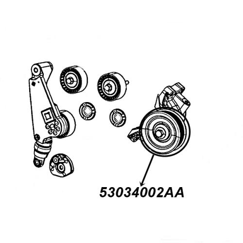 Jeep Wrangler JK 3,0 ltr. Benziner Spannrolle Umlenkrolle Ø 87 mm Gates Bj. 14-18