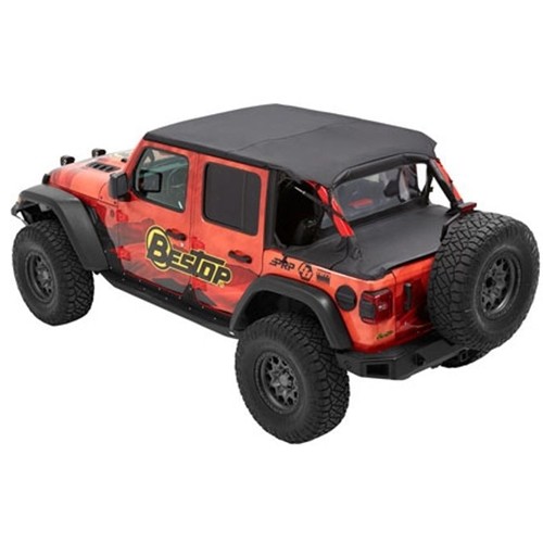 Jeep Wrangler JL 4türer Header Safari Bikini Top Cable Style Black Diamond Bestop 18-