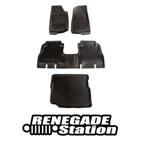 Jeep Wrangler JL 4türer Set Fußmatten Fußraumwannen & Kofferraumwanne All Terrain 18-