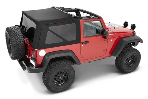Jeep Wrangler JK 2-türer Supertop NX Klappverdeck getönte Scheiben Black Twill 3-lagig Bestop 07-17