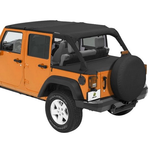 Jeep Wrangler JK 4türer Header Bikini Top Safari Style Black Diamond Bestop 10-18
