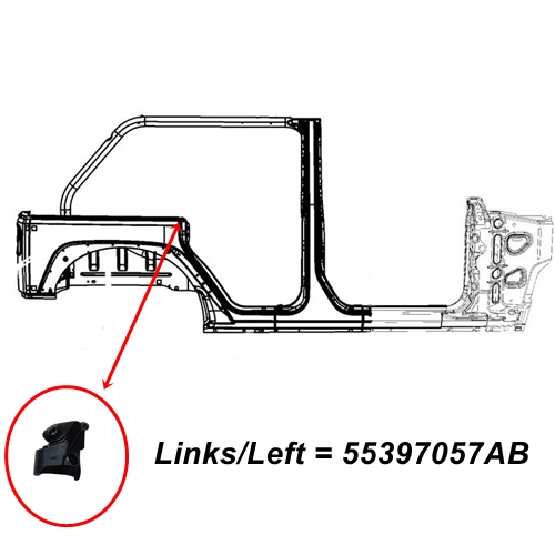Jeep Wrangler JK 4türer Dichtung C-Säule Hardtop Seitenteil links 07-18