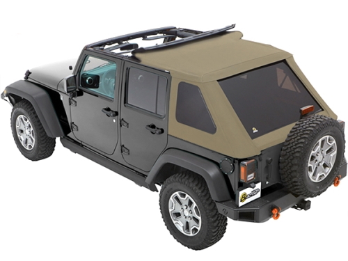 Jeep Wrangler JK 4-türer Trektop NX Plus Softtop Verdeck Pebble Beige Twill Textil 3-lagig Bestop 07-18