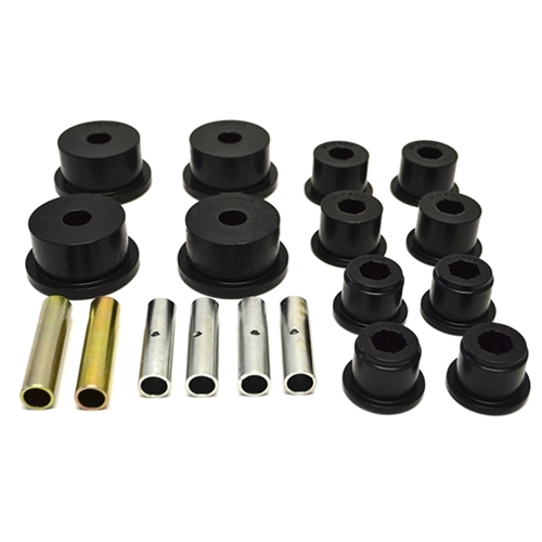 Jeep Cherokee XJ Polyurethan Blattfederbuchsen Federbuchsen Schäkelbuchsen Set Blattfedern hinten schwarz Daystar 84-01