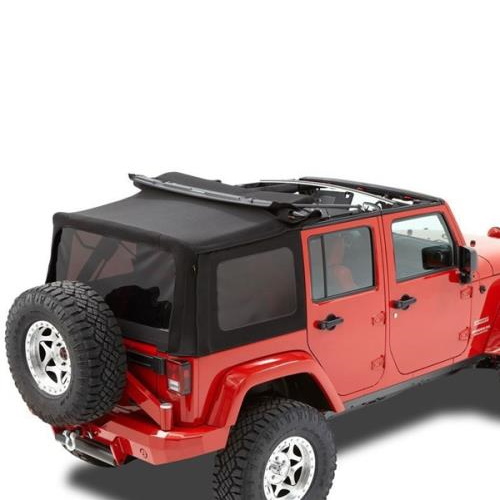 Jeep Wrangler JK 4-türer Supertop NX Klappverdeck getönte Scheiben Black Twill 3-lagig Bestop 07-18