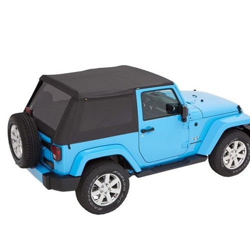 Jeep Wrangler JK 2-türer Trektop NX Plus Softtop Verdeck schwarz Twill Textil 3-lagig Bestop 07-18
