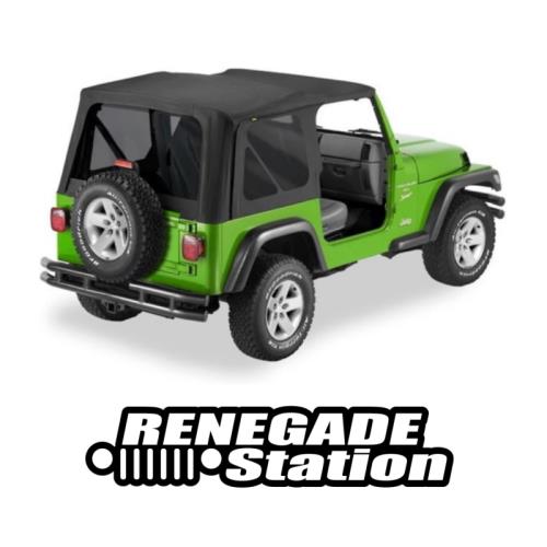 Jeep Wrangler TJ Verdeck Ersatz Verdeckhülle mit getönten Scheiben für Orginal Verdeck Schwarz Diamond Sailcloth Bestop 96-06