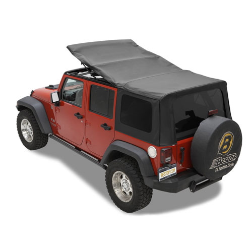 Jeep Wrangler JK 4türer Verdeck Ersatz Verdeckhülle mit getönten Scheiben für Original Verdeck Black Twill Bestop 07-09
