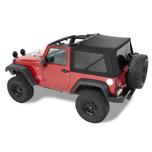 Jeep Wrangler JK 2-türer Verdeck Ersatz Verdeckhülle mit getönten Scheiben für Original Verdeck Black Twill Bestop 10-18