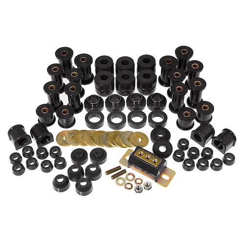 Jeep Wrangler YJ Karosseriebuchsen Fahrwerksbuchsen incl. Getriebegummi Set Komplettsatz schwarz Prothane 87-95