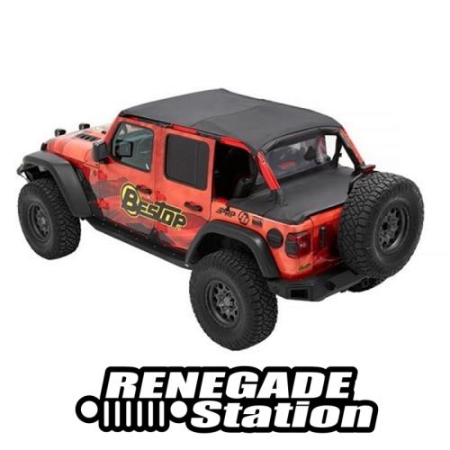 Jeep Wrangler JL 4türer Header Bikini Top Safari Style Black Diamond Bestop 18-
