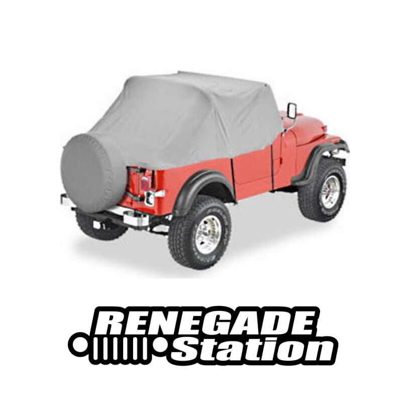 Jeep CJ All Weather Trail Cover Grau Bestop Regenschutz Abdeckung Pavement Ends 76-86