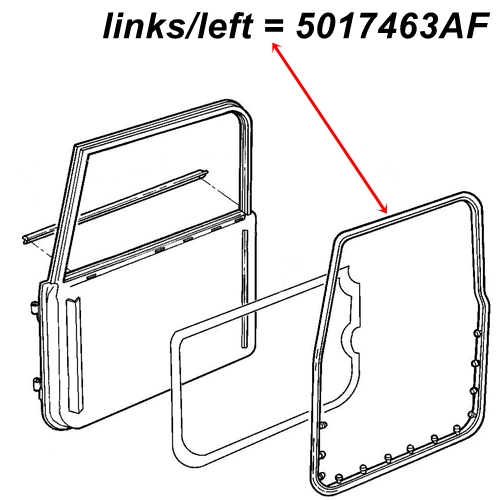 Jeep Wrangler TJ Türdichtung Türdichtgummi Dichtung Tür links Vollstahltüren 96-06