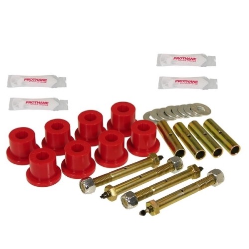 Jeep Wrangler YJ Polyurethan Blattfederbuchsen Federbuchsen am Rahmen Set abschmierbar für die Blattfedern rot Prothane 87-95