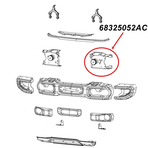 Jeep Gladiator JT Halter Stoßstangenhalter links für die vordere Stahlstoßstange 19-