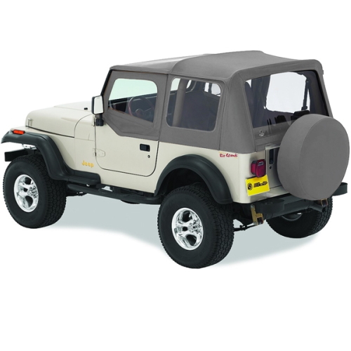 Jeep Wrangler YJ Verdeck Ersatz Verdeckhülle inkl. Aufsteckfenster A Top Charcoal grau Denim Bestop 87-95