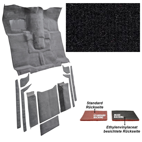 Jeep CJ CJ7 Cutpile Orginal Style Deluxe Teppich Komplett Set Fußraum & Kofferraum schwarz 76-86