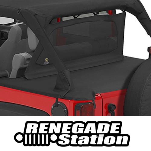 Jeep Wrangler JK 4-türer Windjammer Windschott Schwarz Diamond Bestop 07-18