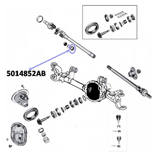 Jeep Wrangler JK Simmerring Steckachse Achsrohr innen Dana 30 Vorderachse Spicer 07-21.01.13