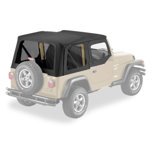 Jeep Wrangler TJ Ersatzverdeck Softtop Verdeck Hülle mit Steckfenster Schwarz Sailcloth Bestop 03-06