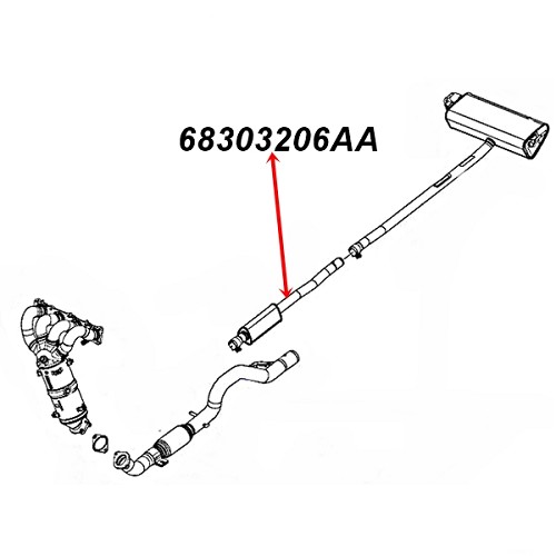 Jeep Renegade BU 2,4 ltr. Auspuffrohr mitte Mittelschalldämpfer AP Exhaust 15-18