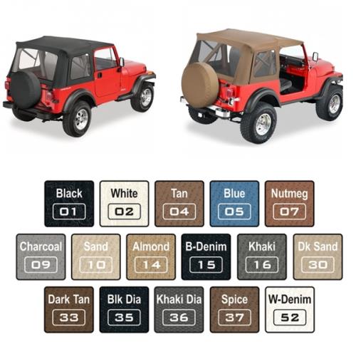 Jeep Wrangler YJ Supertop Verdeck Softtop Bestop Black Denim Bestop 87-95