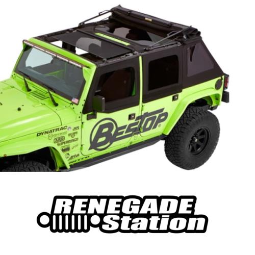 Jeep Wrangler JK auziehbarer Sonnenschutz Rollo Bikini Top für Softtop Mesh Bestop 07-18