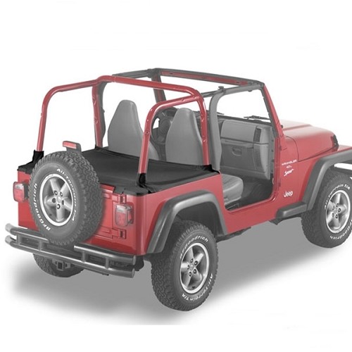Jeep Wrangler TJ Duster Abdeckung Laderaum für zurückgeklapptes Supertop Gestänge Black Denim Bestop 96-02