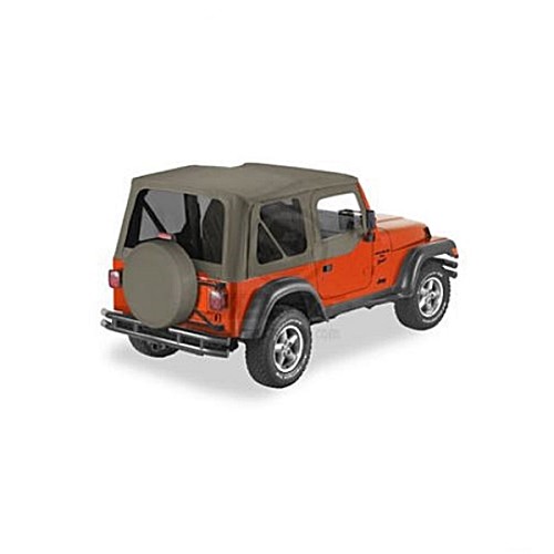 Jeep Wrangler TJ Ersatzverdeck Softtop Verdeck Hülle mit Steckfenster Khaki Sailcloth Bestop 96-06
