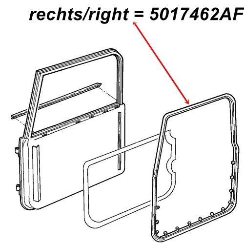 Jeep Wrangler TJ Türdichtung Türdichtgummi Dichtung Tür rechts Vollstahltüren 96-06