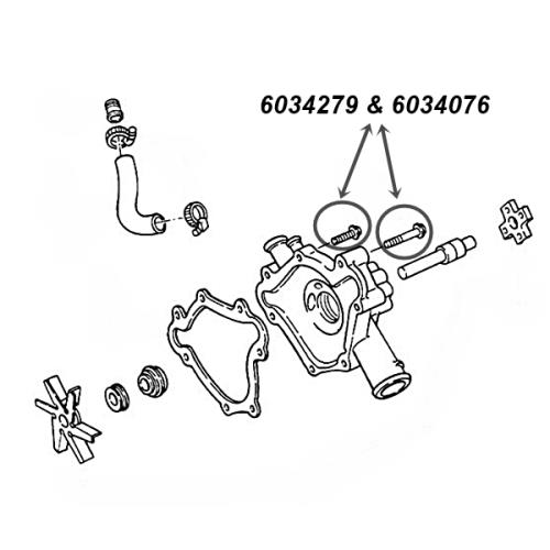 Jeep Grand Cherokee ZJ ZG 5,2 & 5,9 ltr. V8 Set Schrauben für die Wasserpumpe Bj. 93-98