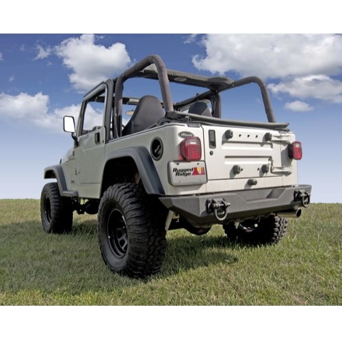Jeep Wrangler YJ XHD Modul Stoßstange Stoßfänger hinten schwarz strukturiert 87-95