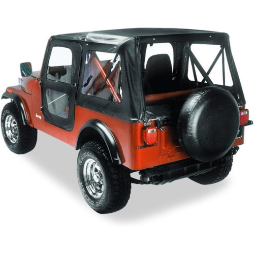 Jeep CJ7 Ersatzverdeck Verdeckhülle Whitco mit Druckknöpfen incl. Türplanen Black Crush Bestop 76-86