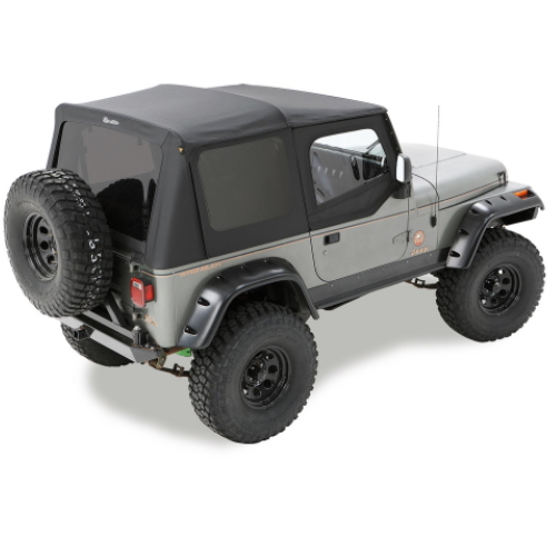 Jeep Wrangler TJ Ersatzverdeck Softtop Verdeck Hülle mit Steckfenster Schwarz Sailcloth Bestop 03-06