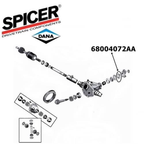 Jeep Cherokee Liberty KK Simmerring Kardan Eingang Dana 30 Vorderachse Spicer 08-12