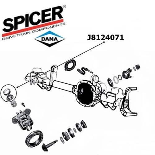 Jeep Wrangler TJ Differential Korblager Satz 4-teilig Dana 44 Vorderachse Spicer 03-06