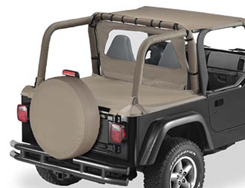 Jeep Wrangler TJ Duster Deck Cover Laderaum Abdeckung Dark Tan Denim Bestop 96-06