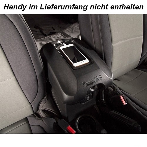 Jeep Wrangler JK Abdeckung Cover schwarz Mittelkonsole mit Handyablage 11-18