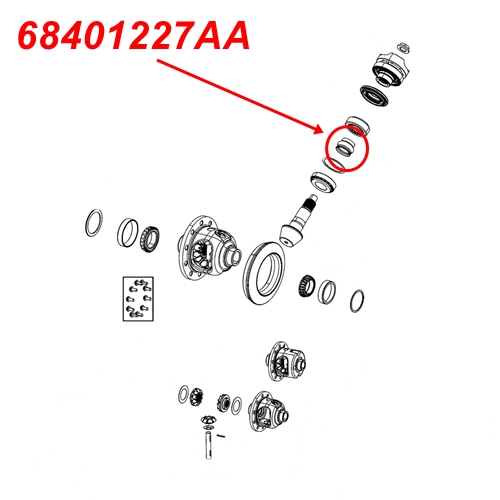 Jeep Gladiator JT Stauchhülse Differential Eingang Dana 44 AdvanTEK Hinterachse Spicer 19-