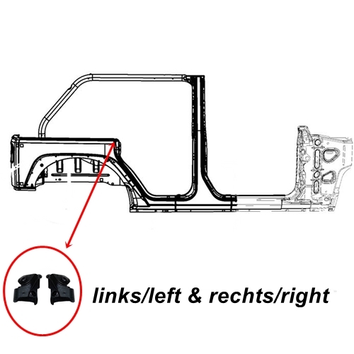Jeep Wrangler JK 4türer 2er Set Dichtung C-Säule Hardtop Seitenteil links & rechts 07-18