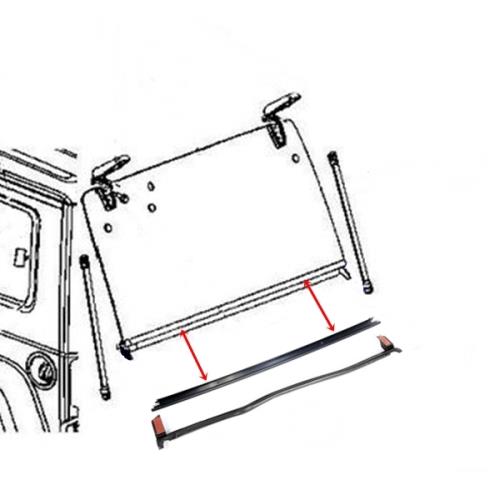 Jeep Wrangler JK untere Dichtung mit Kunstoffleiste Heckscheibe Hardtop Modell 07-10