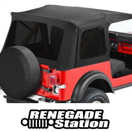 Jeep Wrangler YJ Verdeck Ersatzplane ohne Gestänge Black Denim getönten Scheiben Bestop 87-95