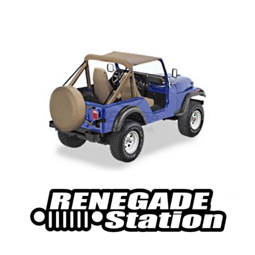 Jeep CJ5 Bikini Top Traditional Bestop Tan Denim Bestop 76-83
