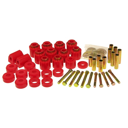 Jeep Wrangler YJ Bodyauflage Karosserieauflage Set Auflage Karosserie Höherlegung 1" rot Prothane 87-95