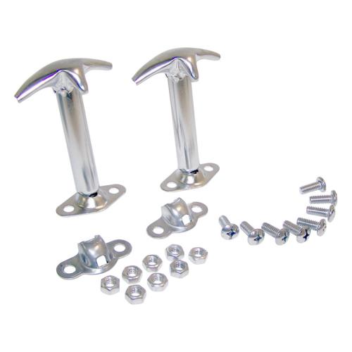 Jeep Wrangler YJ Haubenhalter Haubenhaken Satz Edelstahl 87-95