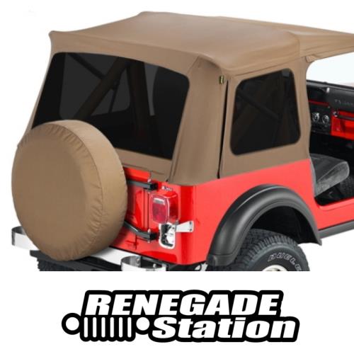 Jeep Wrangler YJ Verdeck Ersatzplane ohne Gestänge Spice Denim getönten Scheiben Bestop 87-95