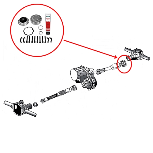 Jeep Wrangler JK Kardanwellengelenk Rep Set Gelenk für die hintere Kardanwelle hinteres Gelenk zur Hinterachse 07-18