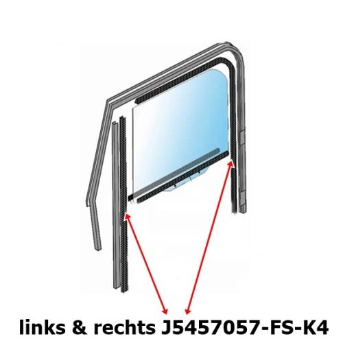 Jeep CJ 4er Set Dichtung Fensterführung Türscheibe links & rechts Vollstahltüren 76-86