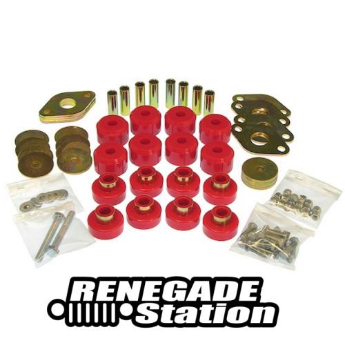 Jeep Wrangler JK 2türer Bodyauflage Karosserieauflage Set Auflage Gummis Karosserie Standard rot Prothane 07-18